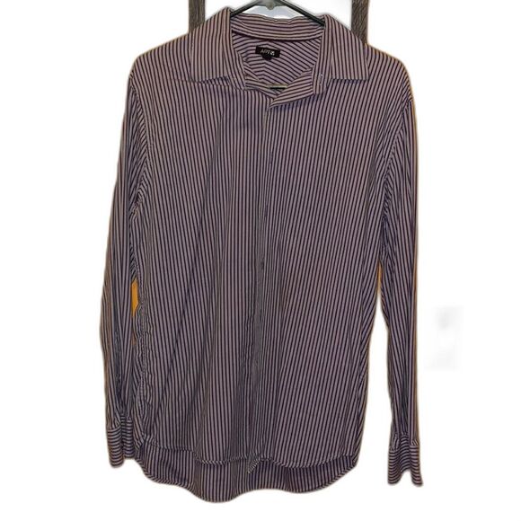 Apt 9 Mens Purple Striped Dress Shirt Medium - Picture 1 of 6